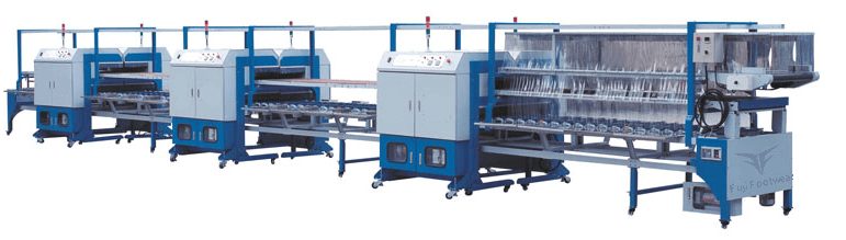 Shoe lasting line machine
